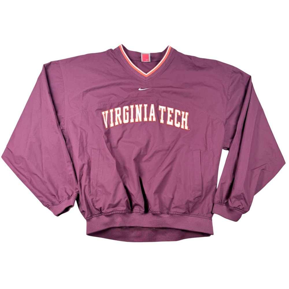 Nike Team "Center Swoosh" Virginia Tech Windbreaker Pullover Maroon Mens XL